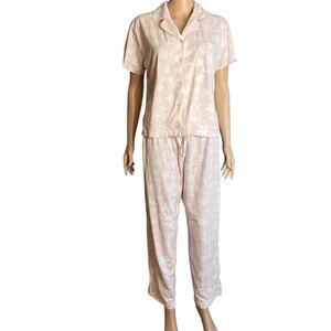Honors Intimates Short Sleeve Pajama Set Large Celestial Stars Comfy Cozycore